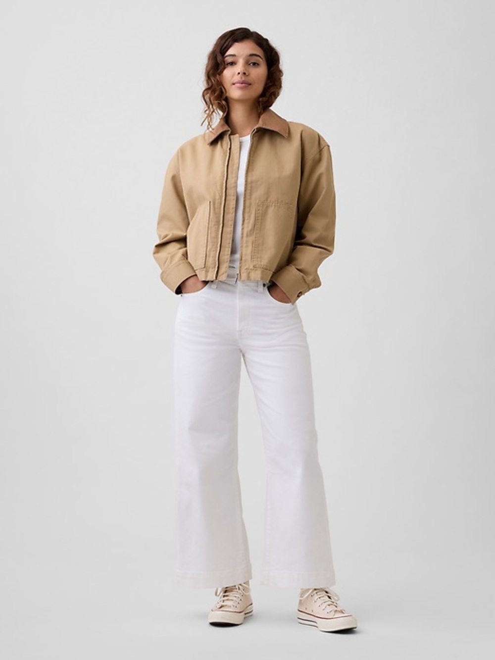 GAP White Denim High-Rise Jeans